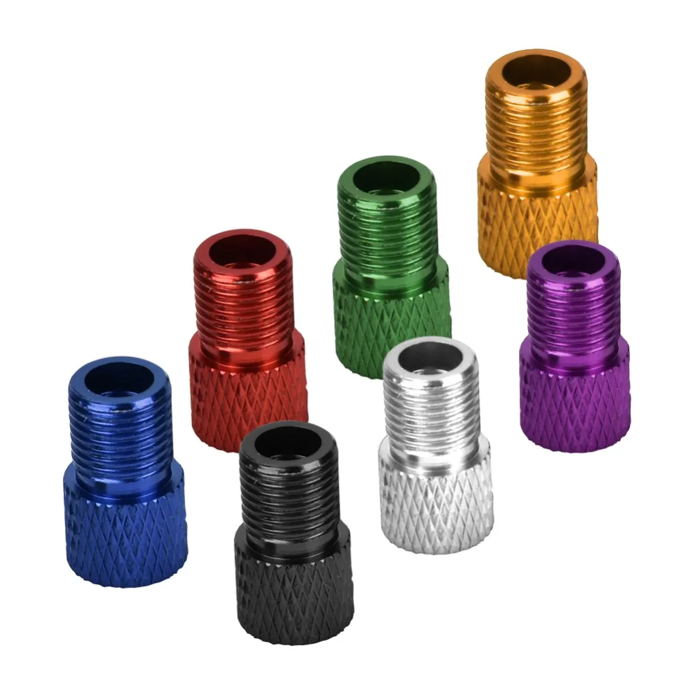 

7PCS Aluminum Alloy BikeValve Adapter Lightweight Easy installation Bike Valve Connect Adapter Multi-Color Pack