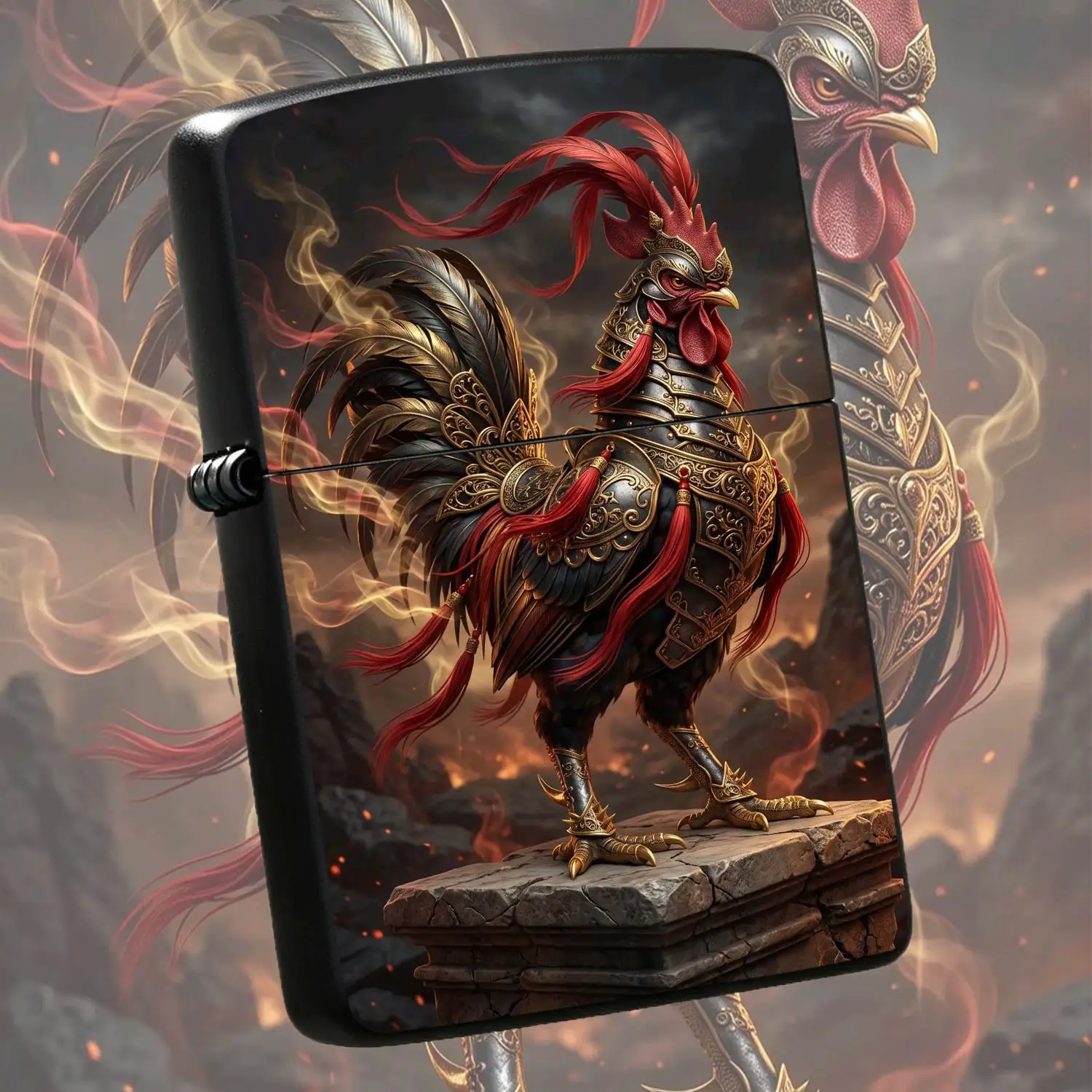 Creative Armored Rooster Lighter Full-scenario Adaptation Portable Daily Carry TrendyZodiac Themed Exquisite Decor Gift for Personal Use Gifting Unique Practical Item With Distinct Aesthetic A Humorou A Humorous And Interesting Lighter