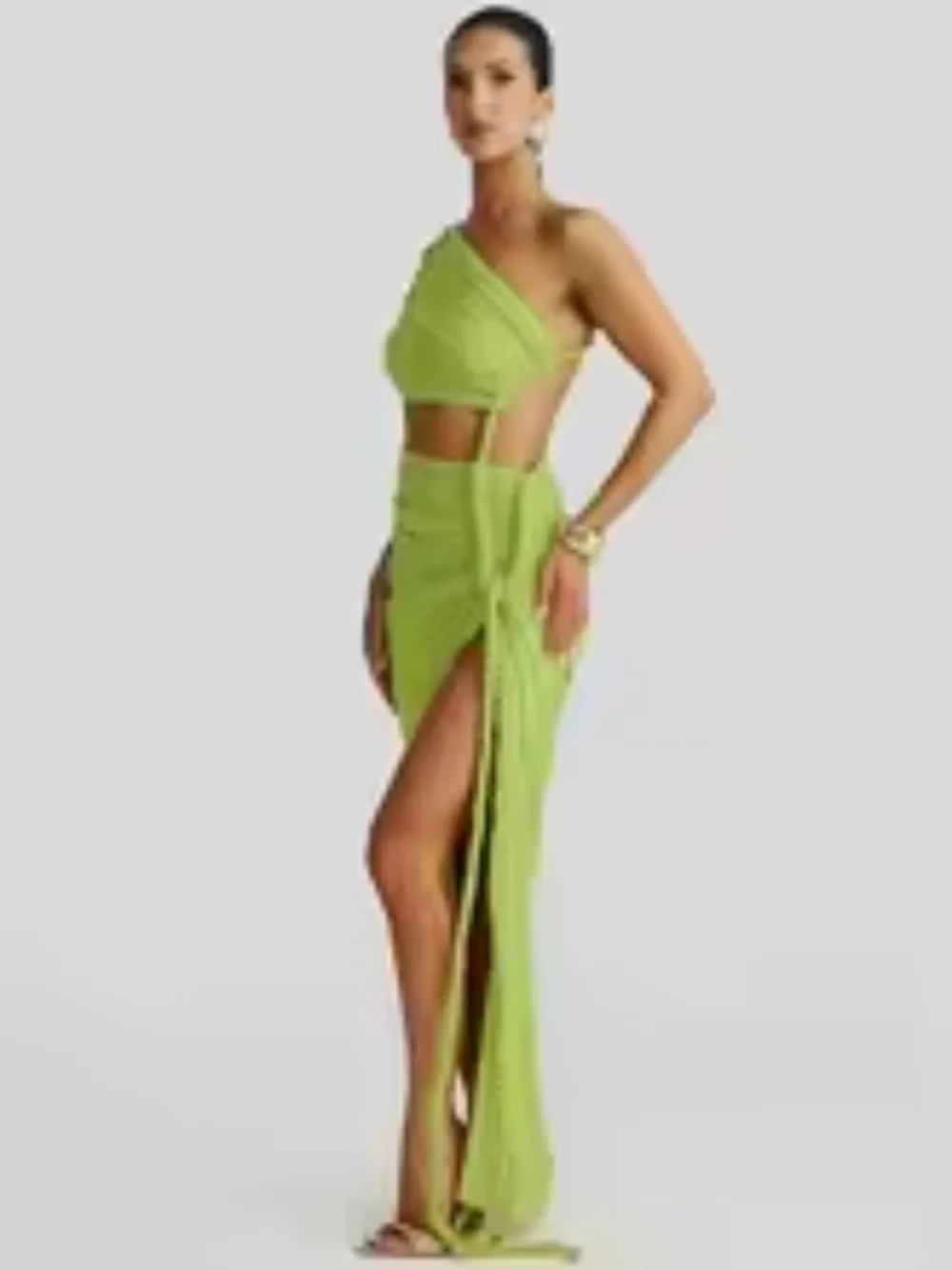 

Women's Off-shoulder Thigh High Split Sexy Maxi Dress Women Fashion Strapless Sleeveless Ruched Bodycon Club Party Dress