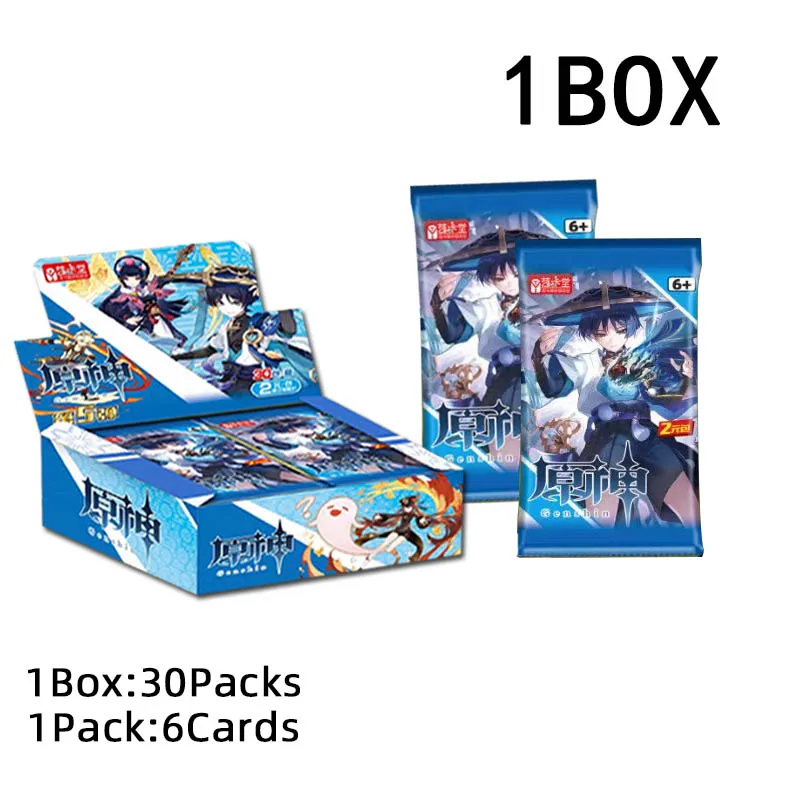 Original Genshin Impact Collection Cards Box TCG Pack Full Set Set New In Anime Game Playing Cards Board Toys  Gift Toys