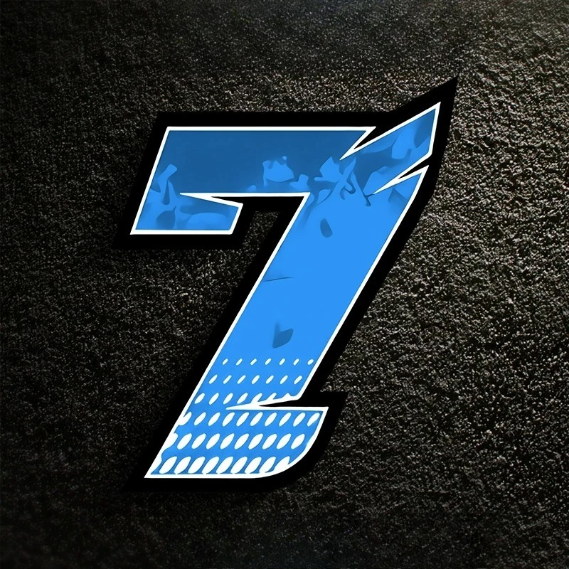 1Pc 0-9 Number Vinyl Sticker, Blue Black Outline Waterproof Self-Adhesive Decal for Car Motorcycle Helmet