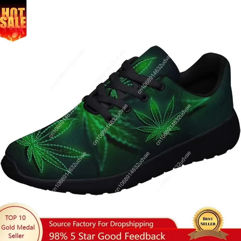 

Marijuana Weed Shoes,Mens Womens Personalited Trail Running Sneakers Cannabis Leaf 420 Walking Tennis Shoes