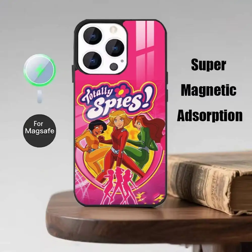 حافظة هاتف T-Totally Spies لهاتف iPhone 17,16,15,14,13,12,Plus,Pro,Max لشحن Magsafe اللاسلكي المغناطيسي