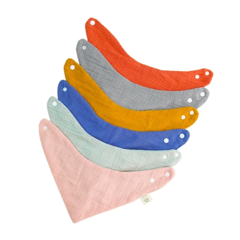 5Pcs/6Pcs Cotton Bibs Newborns Toddlers 6 Layer Bandana Bibs Baby Burp Cloth Absorbent Feeding Bibs 6 Layer Bibs