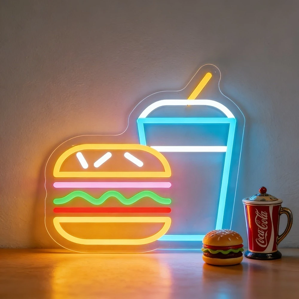 

Неоновая вывеска LED с USB-питанием для декора витрин магазинов, ресторанов быстрого питания, кафе, кухонь, настенный декор, подарок.