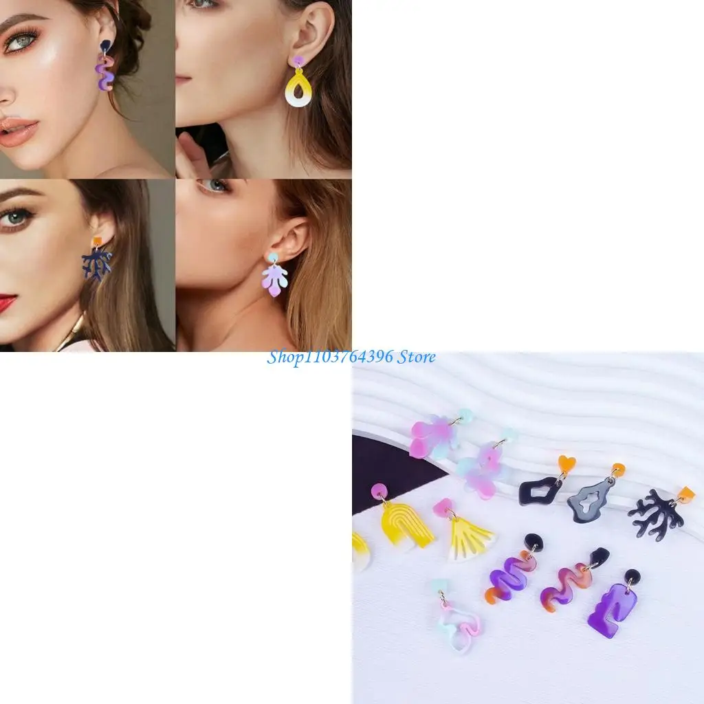 

Set of 4 Geometric Irregular Earring Epoxy Mold Earring Pendant Mold for Craft Enthusiasts Jewelry Making Tool