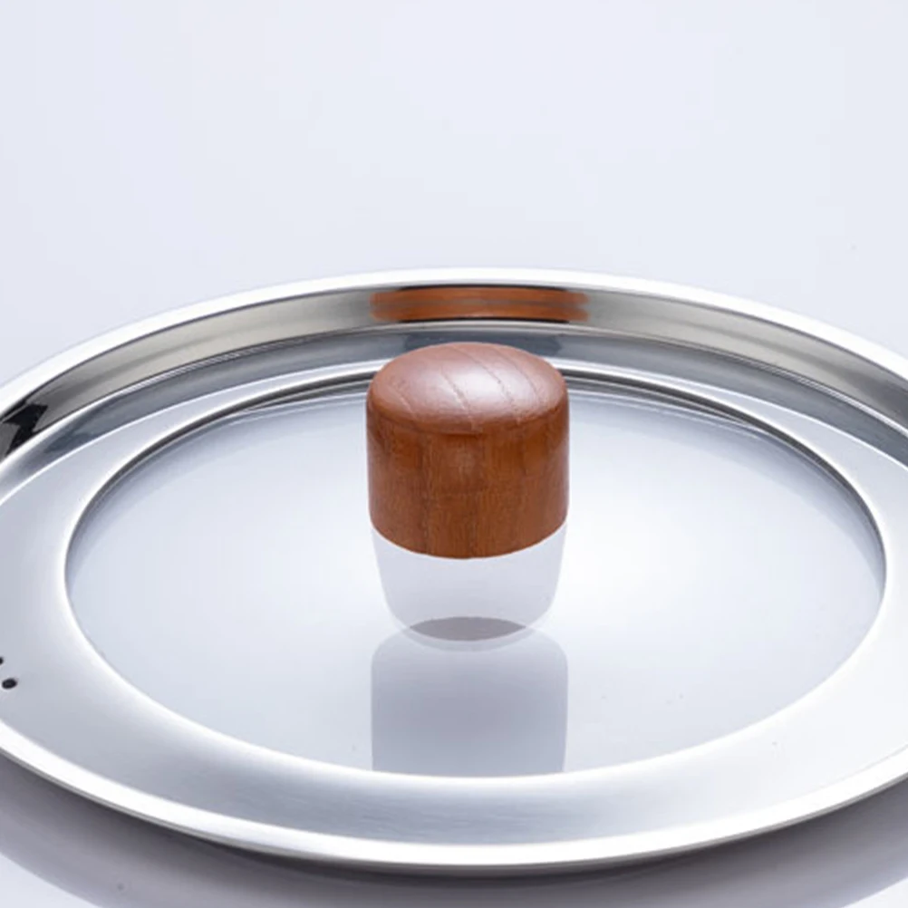 

Stainless Steel Pot Cover Heat Resistant Transparent Window Anti Splashing Cooking Tool Kitchen Gadget Easy Clean