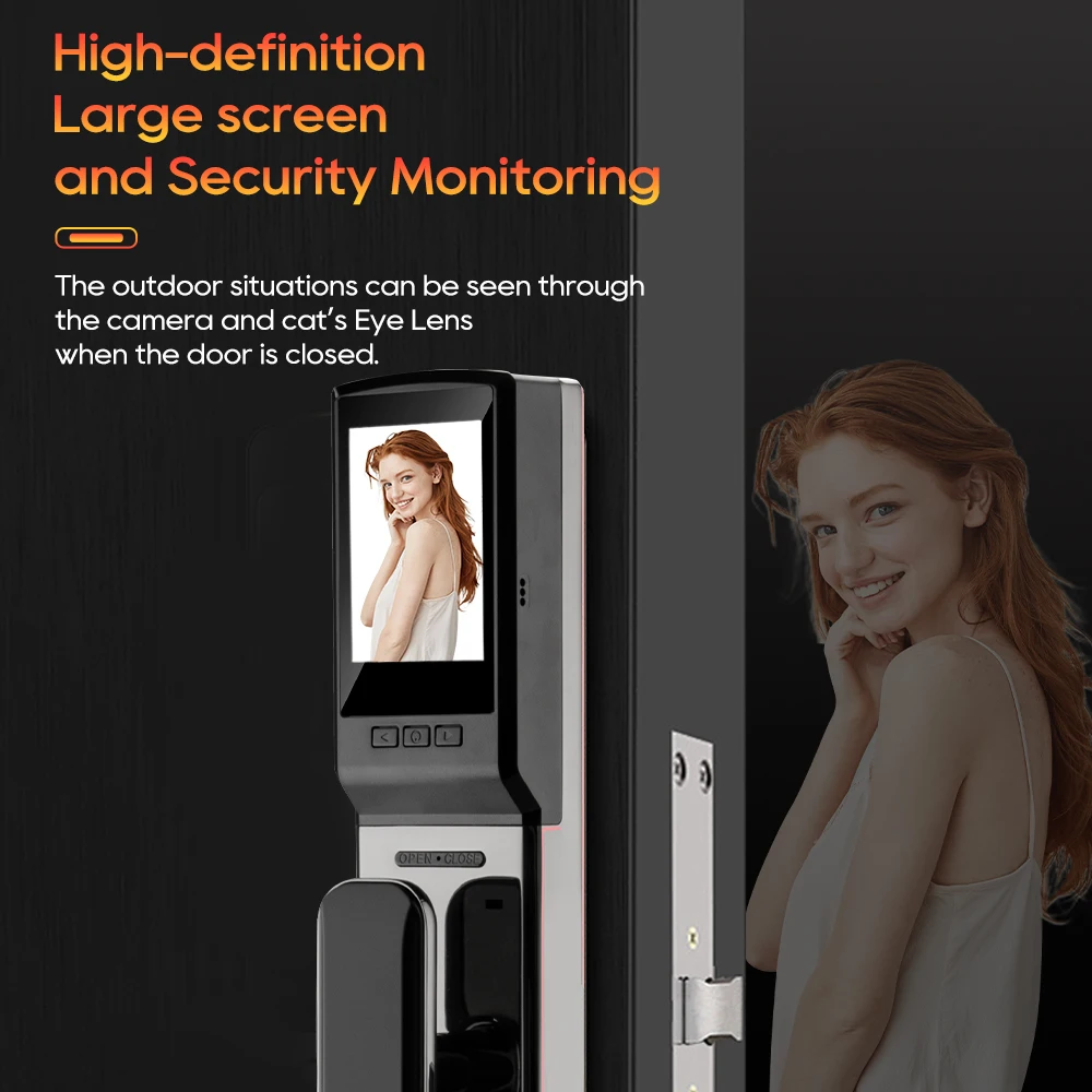 SANKESONG 3D Face Smart Door Lock Wifi Security Face Camera Fingerprint Password Biometric Electronic Key Unlock