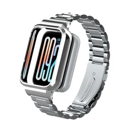 Metal Strap Case Protector For Xiaomi Smart Band 9 Pro Stainless Steel Watchband For xiaomi mi band 9 pro Protective Shell Cover
