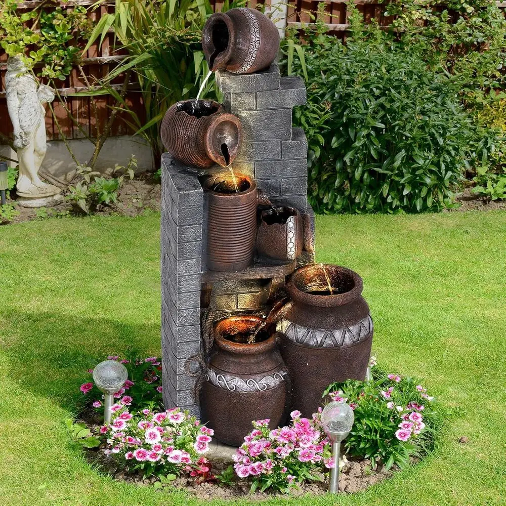6-Tier Outdoor Indoor Resin Fl - đánh giá và giá Outdoor Lighting For Backyard