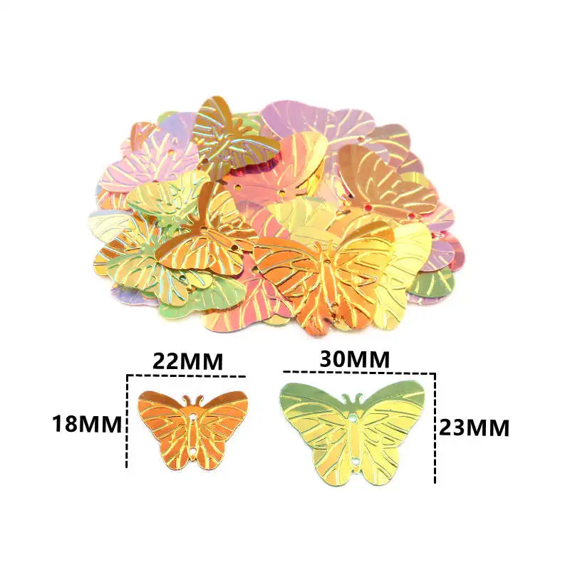 100-500Pcs Large Butterfly Sequins With 2 Holes PVC Paillette For Sewing Wedding Women Garment DIY Accessories Lentejuelas