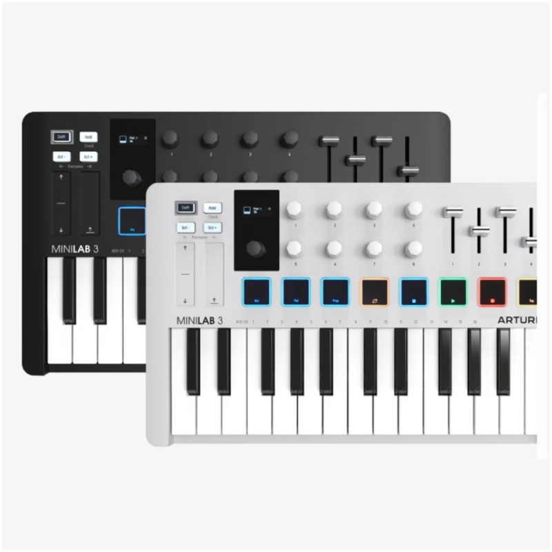 Arturia MiniLab 3 small controller USB-powered design 25 note velocity-sensitive slim keyboard