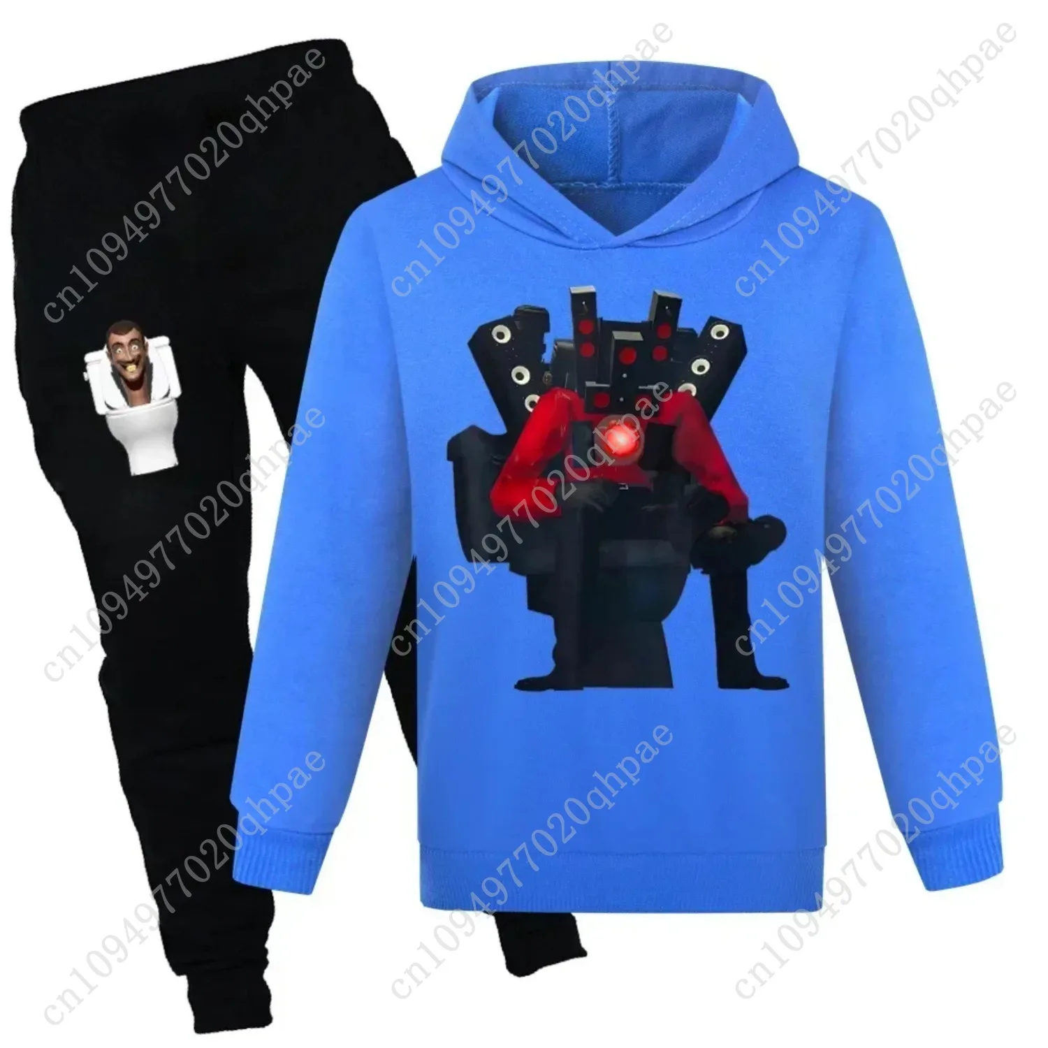 أطفال هودي + فستان أطفال مع سروال داخلي سكيبيدي المرحاض أنيمي بنين بنات طفل ملابس رياضية للأطفال بلوزات غير رسمية الرياضة طفل البدلة