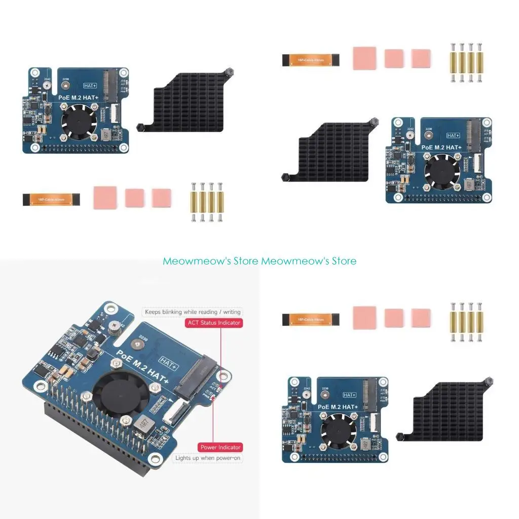 

W91A PCIE TO M.2 ADAPTER CARD POE HAT HAT HOL -скоростная плата передачи данных для RPI 5