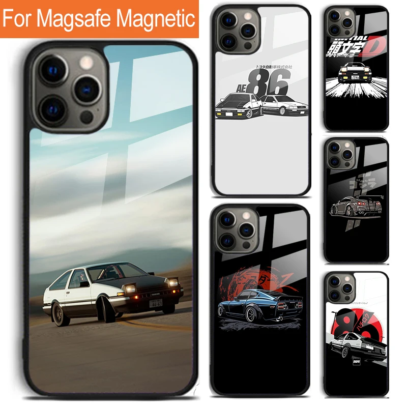 

Initial D Mountain Drift Racing Phone Case For iPhone 16 15 14 13 12 11 Pro Max Plus Magsafe Magnetic Wireless Charging Cover