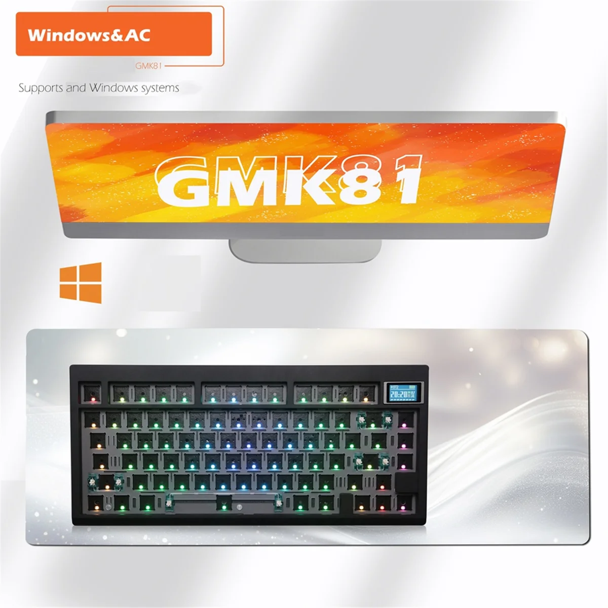 Negro caliente popular del intercambio de Bluetooth 2.4G del equipo del teclado mecánico de encargo GMK81 negro