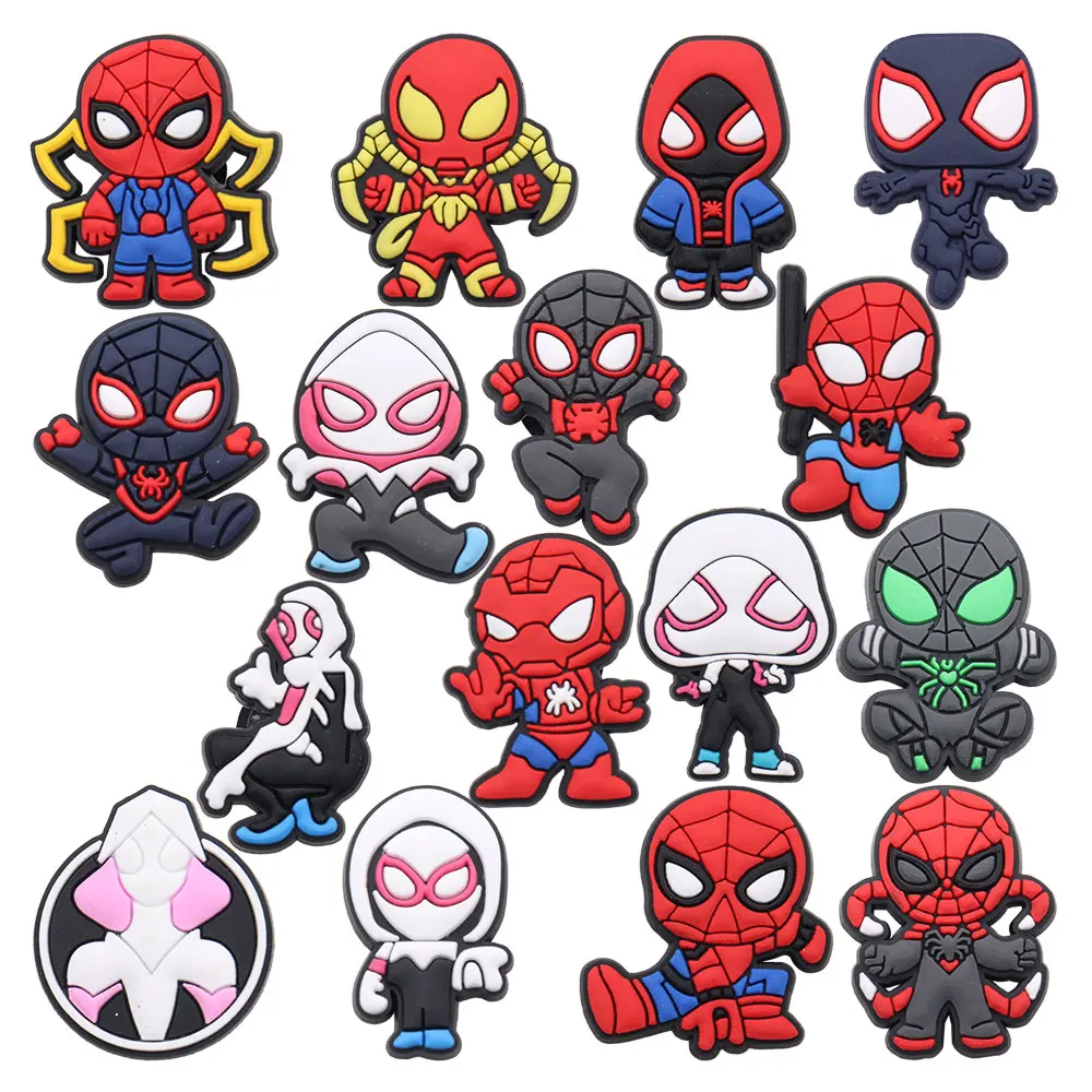 8-100Pcs Mesuca Cartoon Pvc Shoe Charms For Slides Sandals DIY Custom Accessories Cute Character Garden Shoes Button Decorations