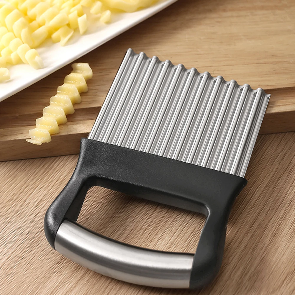 Stainless Steel Wave Potato Slicer Potato Wave Knife French Fries Slicer Household Fancy Kitchen Cutting Tool