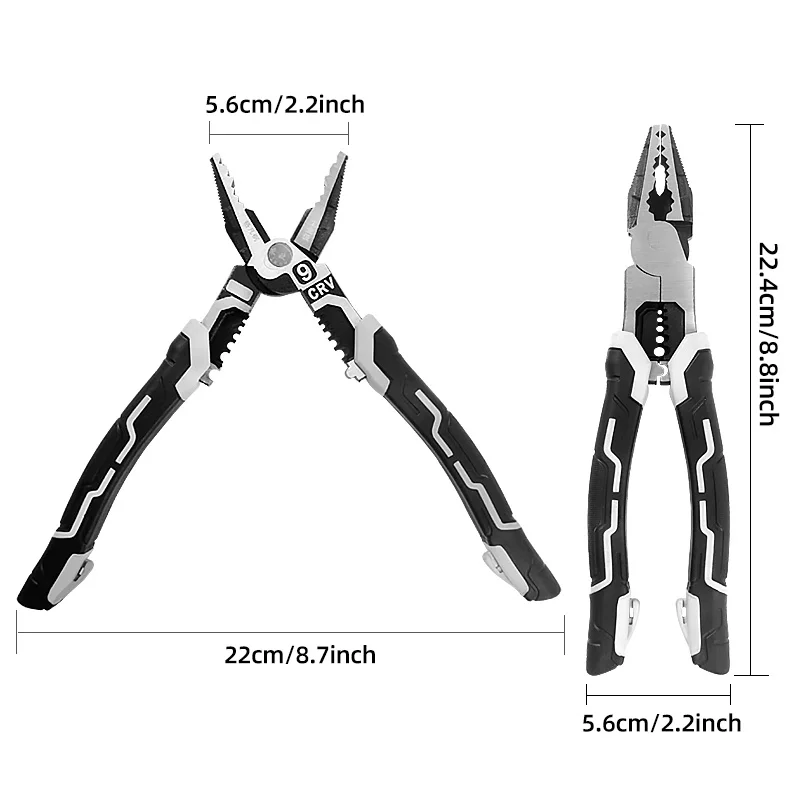 متعددة الوظائف العالمي 10 في 1 كماشة تجريد العقص قطع تقسيم كهربائي زلة مقاومة أدوات إصلاح دائم