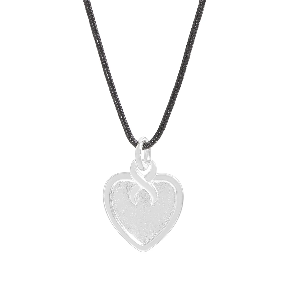 

Korean Style S925 Sterling Silver Heart Black Rope Adjustable Necklace Women's Ins Niche High-End Silver Jewelry