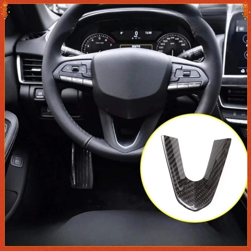 

For Cadillac CT5 Genuine Real Dry Carbon Fiber 2020-2022 Steering Wheel V-shaped Decorative Interior Decoration Modification