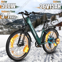 SAMEBIKE Electric Bike 500W Powerful Motor 36V15AH Lithium Battery Aluminum Alloy E-bike City 27.5-In Tire Snow Electric Bicycle