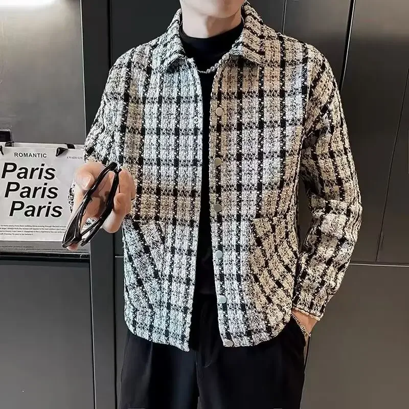 Мужское клетчатое пальто, зимняя распродажа куртки для мужчин, белая роскошная дизайнерская дешевая распродажа, одежда высокого качества, мода 2025 года, эстетика Y2k