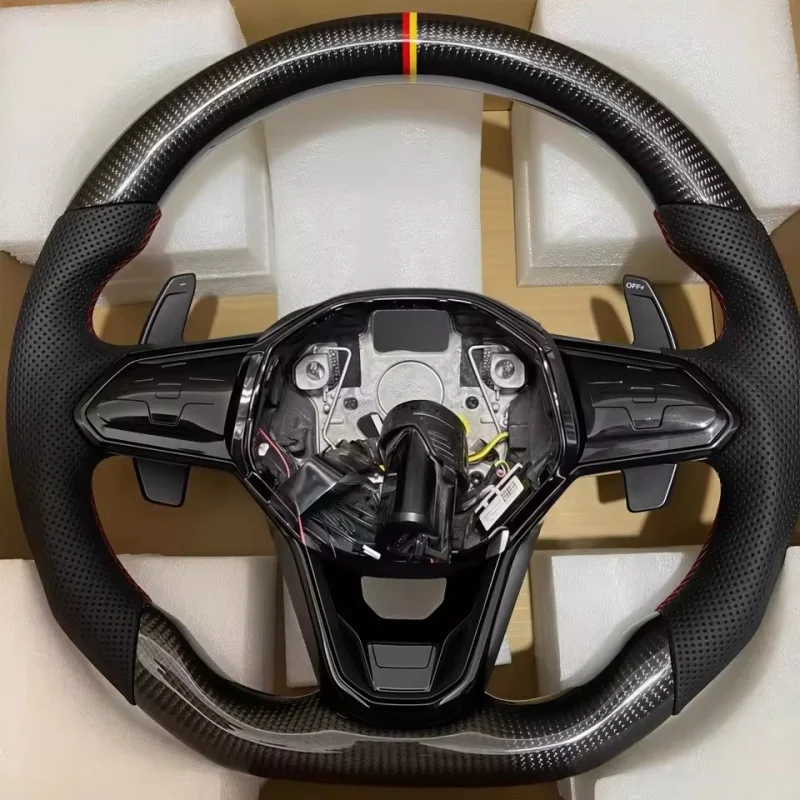 Customized Leather Car Steering Wheel For Volkswagen Golf 5 6 7 R MK5 MK6 MK7 MK7.5 Gti Polo Passat CC B8 B6 Steering WheeI