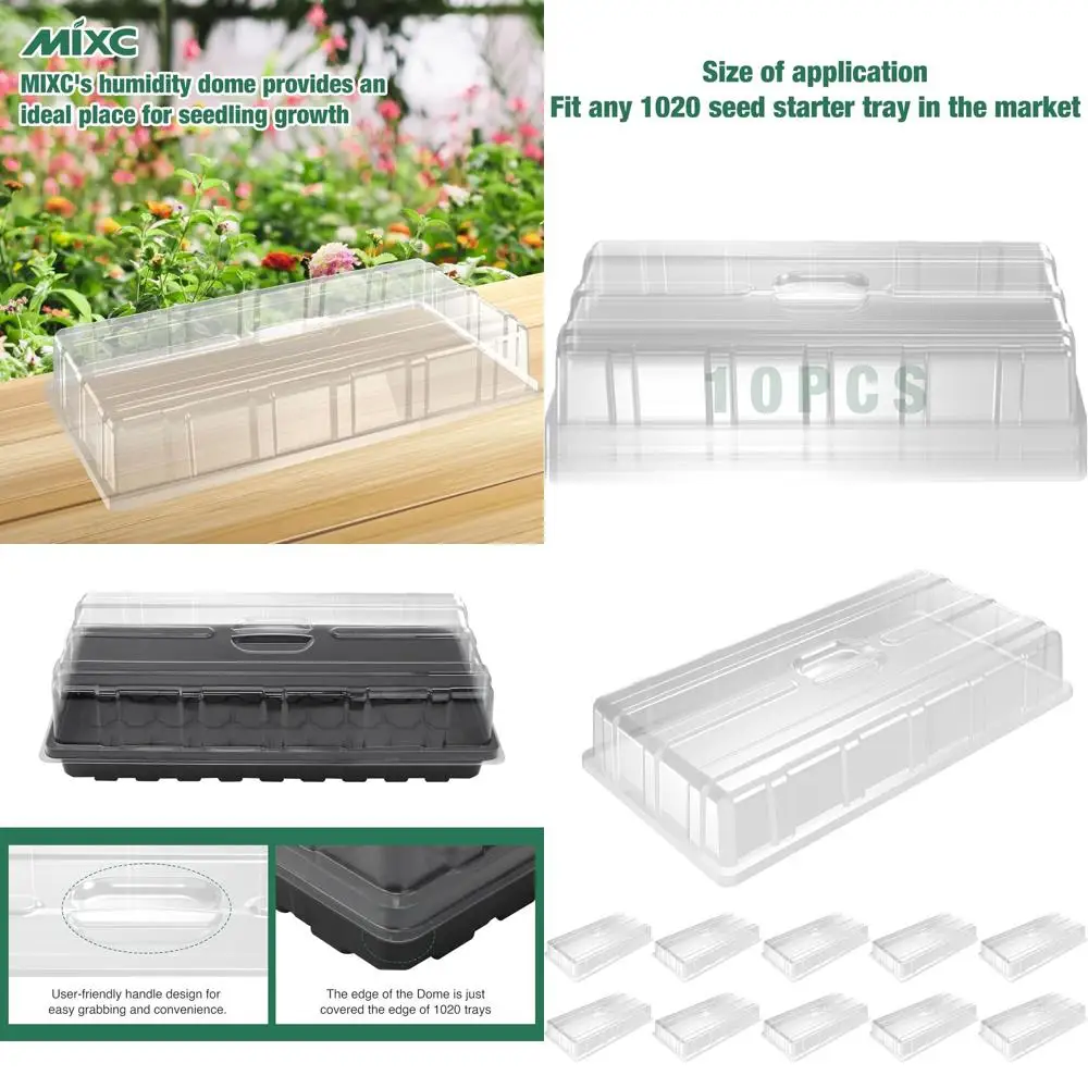 

Набор из 10 прозрачных куполов для рассады 3.6 дюйма с изоляцией для улучшенного прорастания и выращивания в теплицах