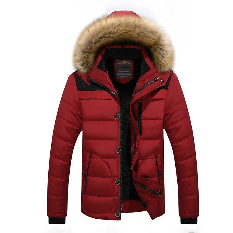 mężczyźni Gruba Ciepła Parka Fit -20 'C Marka Kurtka Zimowa Mężczyźni Plus rozmiar 5XL 6XL Parki męskie Płaszcze Futrzane Parki z kapturem hombre invierno