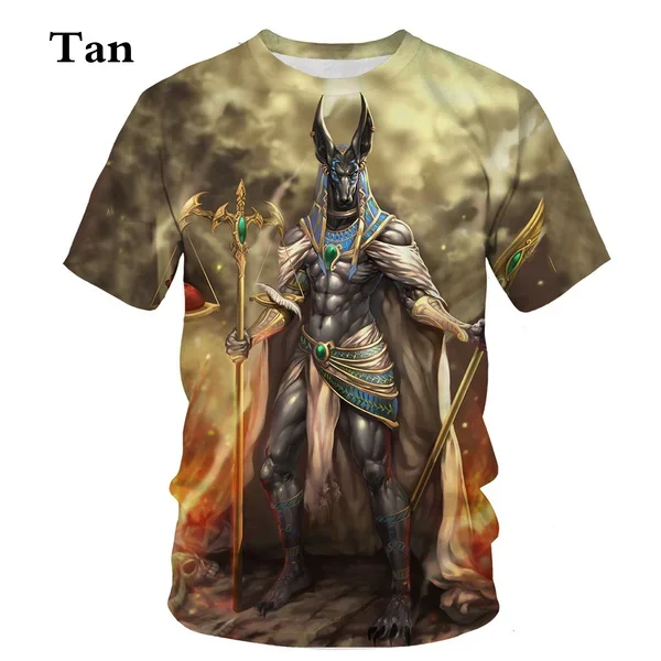 Summer Anubis Totem of Ancient Egyptian Culture 3D Print T Shirt Men Women Causal Oversize Short Sleeve