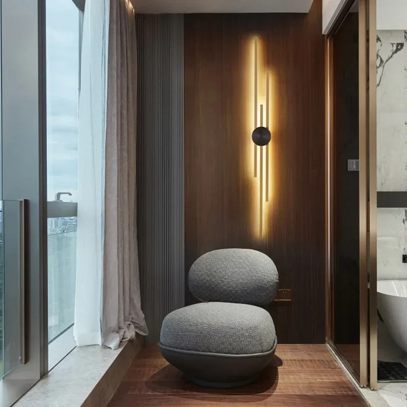 خطوط هندسية الألومنيوم الذهب الأسود وحدة إضاءة LED جداريّة مصباح إضاءة المطعم غرفة نوم دراسة استوديو تركيبات الإضاءة ديكور الغرفة #3
