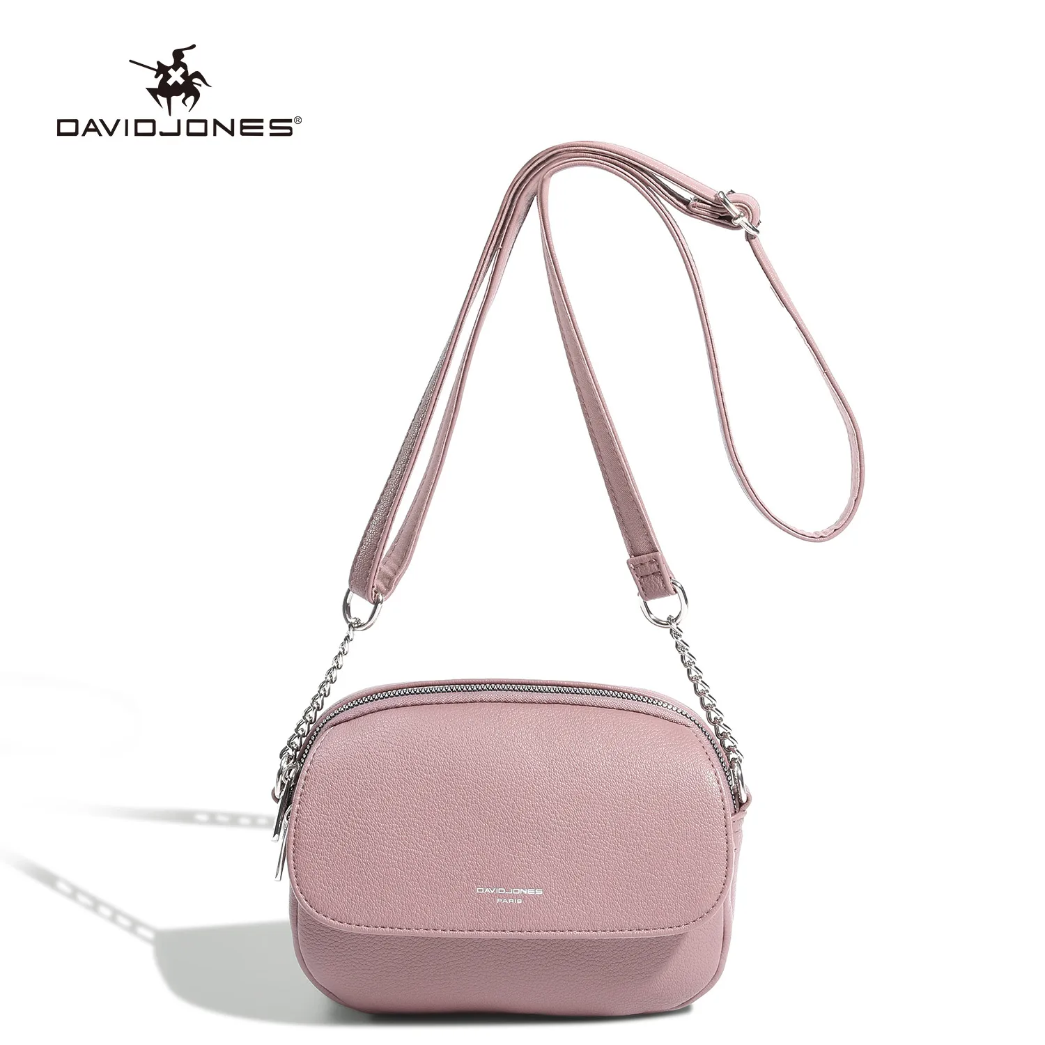 New 2024 David Jones Lady Fashion Shoulder Bag Student School Bookbag Women Handbag Waterproof Female Crossbody Bag PU Leather