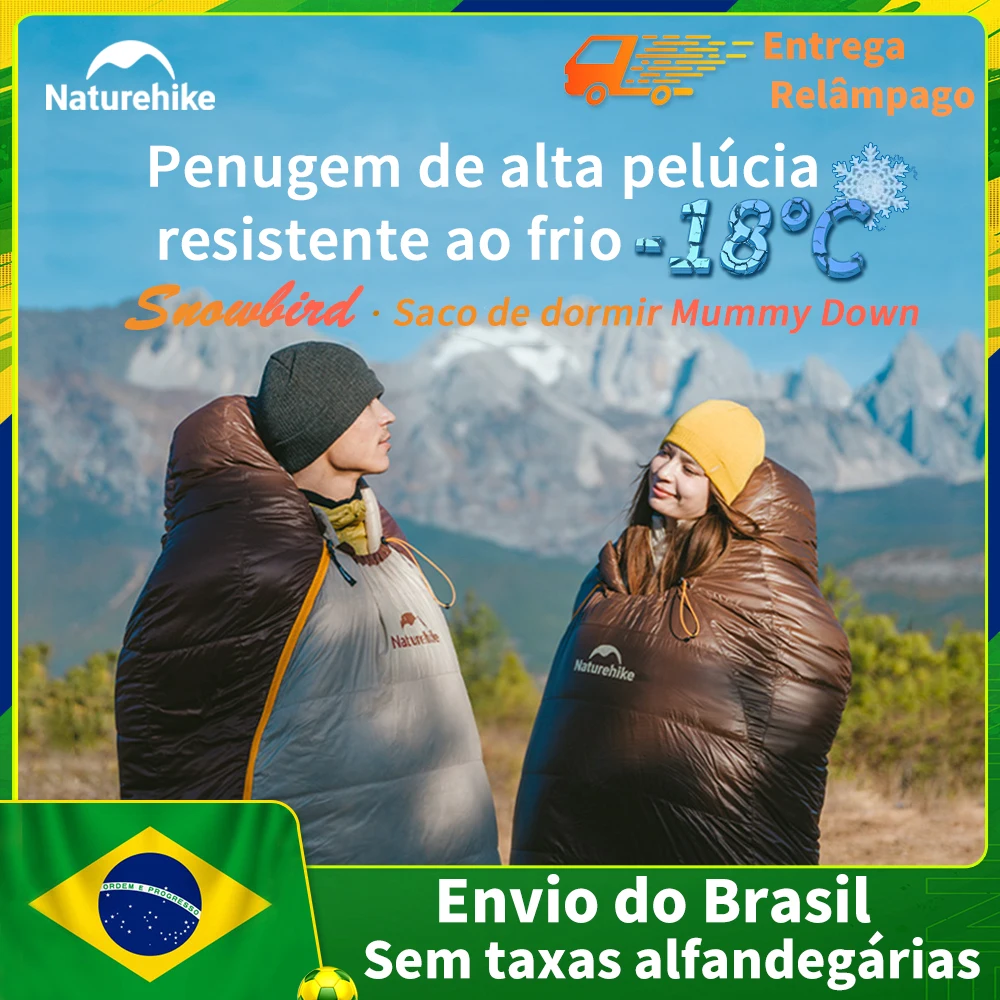 Naturehike acampamento saco de dormir à prova dwaterproof água snowbird múmia saco de dormir ao ar livre quatro estações portátil para baixo inverno saco de dormir
