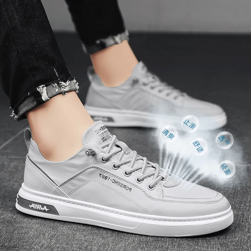 

Men's New Breathable White Shoes 2025 New Trendy Versatile Cloth Shoes Men's Sports and Leisure Board Shoes Trendy Shoes