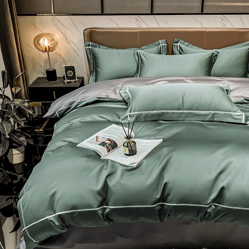 Luxury Egyptian Cotton 1000TC Bedding Set Bed Sheets Set Duvet Cover Comforter Cover Bedlinens Pillowcases Ru Europe Queen Size