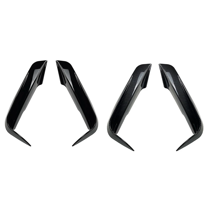 1Pair Car Front Bumper Fangs Trim Lid Cover Decoration Replacement For 3-Series F30 F31 M Pack 2013-2019 Piano Black