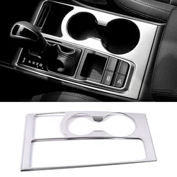 For Hyundai Tucson LHD 2015-2018 Gearbox Gear Shift Panel Frame Water Cup Holder Covers Trim Stainless Steel Decorative Sticker