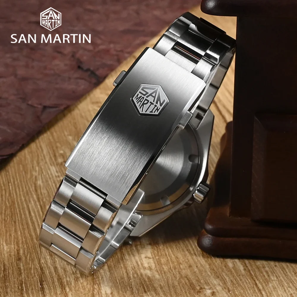 Saint Martin New Men Diving Automatic Watch Helium Unit NH35  Luxury Vintage Gradient Dial Waterproof 300m Men Mechanical Watch