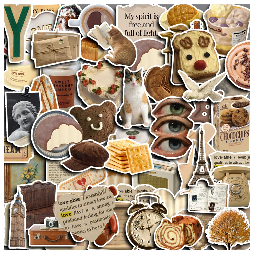 10/30/60 Stück Niedliche Ins-Style Butter-Toast-Brot-Aufkleber Cartoon Kreative Sticker Scrapbook Handyhülle Kawaii Graffiti-Aufkleber