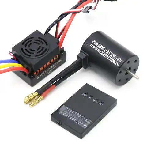 Upgrade  Waterproof 3650 3900KV  Brushless Motor 60A ESC Programmer for 1/10 RC Car Truck Motor kit