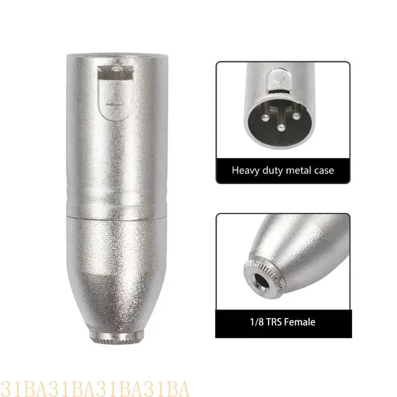 

652F 3.5mm to 3Pin Male Adapter 3.5 to 3Pins for Mixers Camcorders and Amplifiers with Durability Alloy Shell