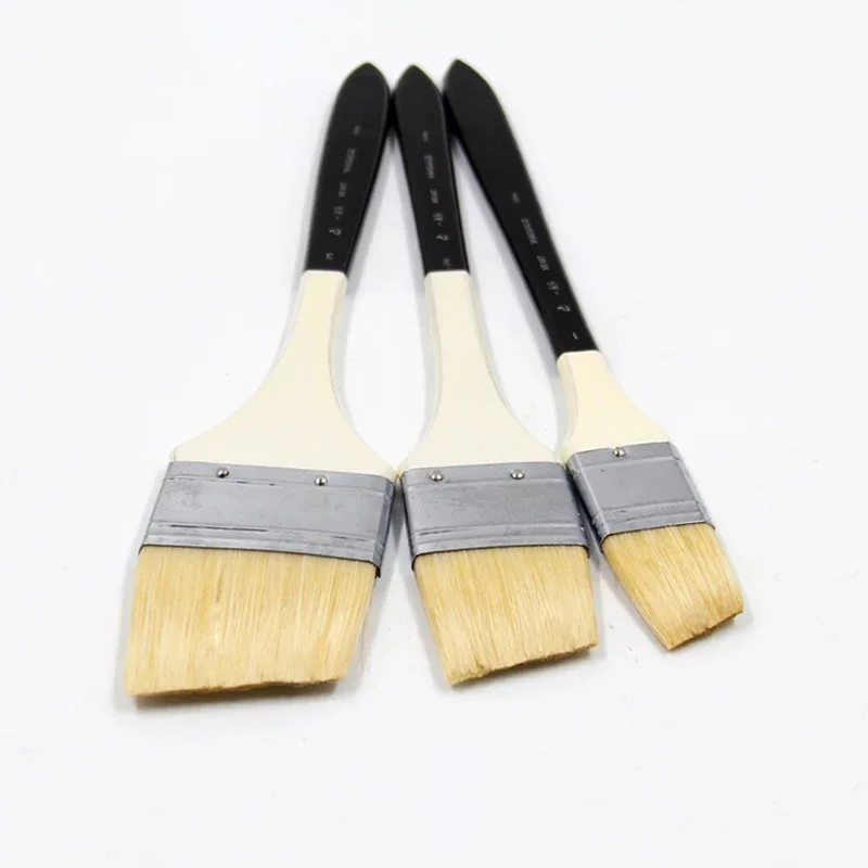 5 pcs suit oblique pig bristle peak board brush art birch long rod oil paint brush artists high-grade acrylic paints paintbrush