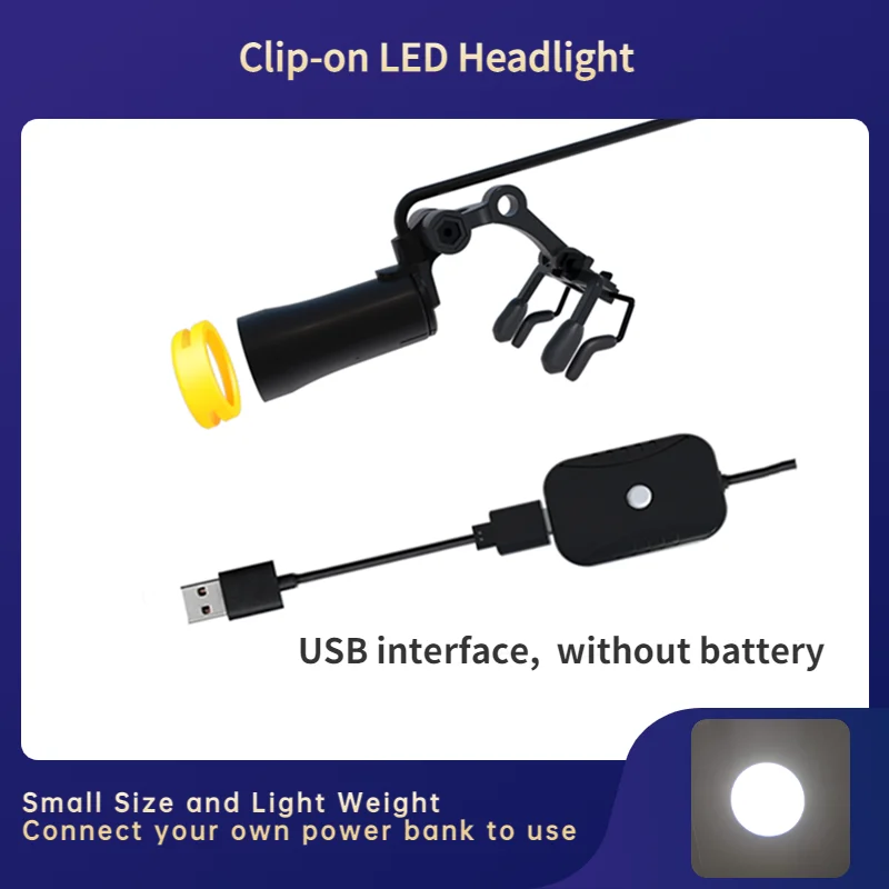 

3W Dental LED Clip-on Headlight(JC-06) Only The Lamp Part Without Battery(USB Interface)