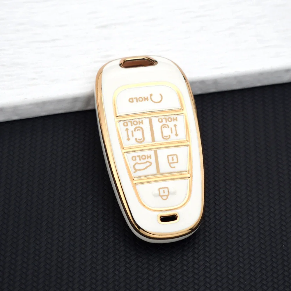 6Button TPU Car Key Case Cover Shell for Hyundai Tucson Sonata 2020 Grandeur 2020 Sonata Limited Sorento Sonata Sel IONIQ 5 NEXO