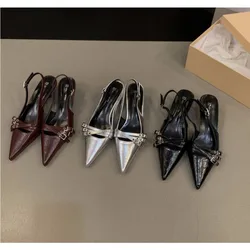 New High Heels Sandals Women Shoes Spring Summer Footwear Pointed Toe Party Ladies Shoes Fashion Buckle Strap Female Pumps