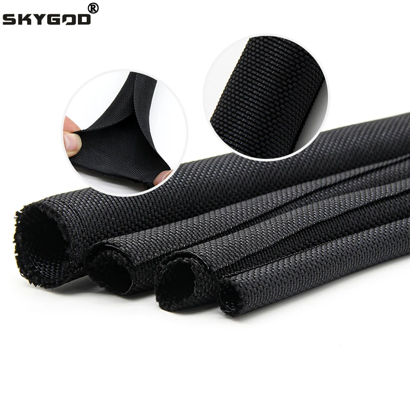 1~10m PET Expandable Braided Sleeve Black Self-Closed Insulated Wrap Self Closing Sleeved Line Organizer Cable Protector