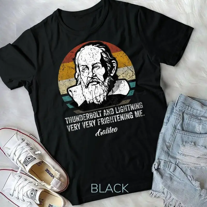 Thunderbolt lightning Galileo philosopher physics astronomy Unisex T shirt