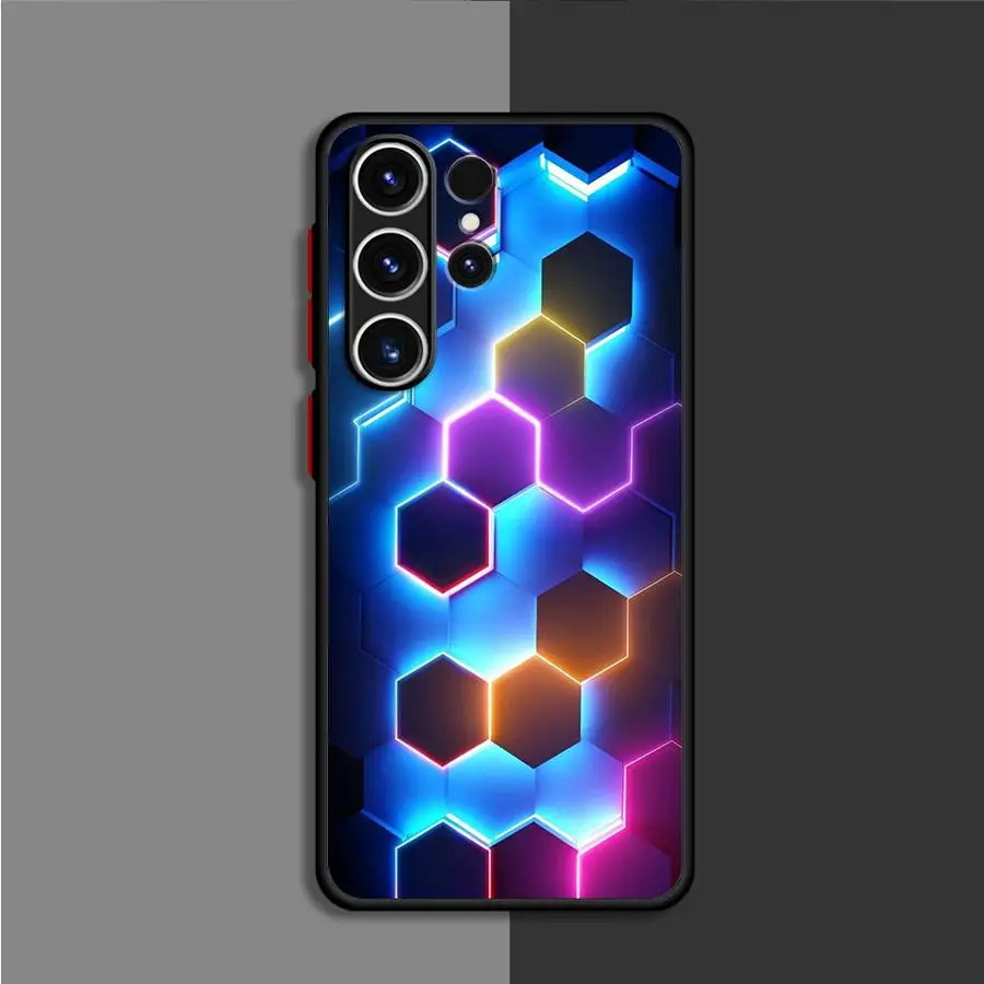 Fashion Honeycomb Matte Case For Samsung Galaxy S24 S22 S23 S20 S21 FE S10 Plus Capa Note 20 Ultra 10 Lite Phone Fundas