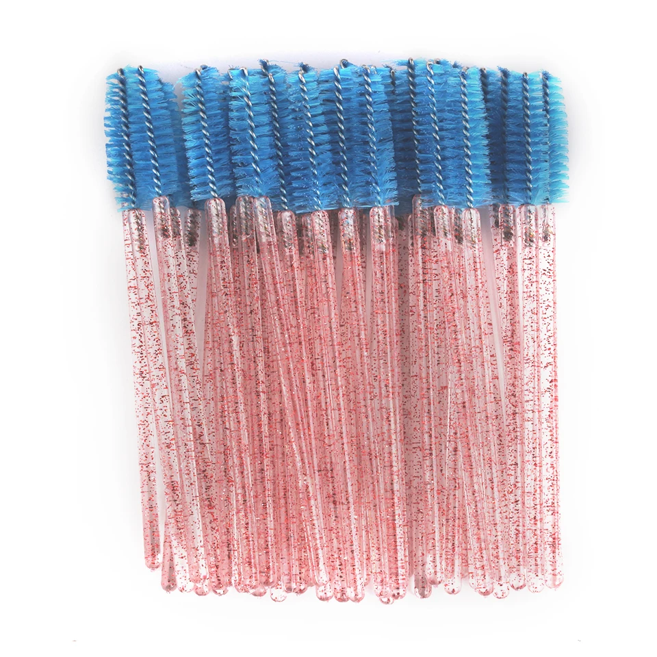 50 قطعة فرشاة الرموش كاذبة رمش فرشاة ، ماسكارا رمش فرشاة للمكياج ، كريستال عصا الماسكارا المتاح فرش ثلاثية الأبعاد حجم رمش #4